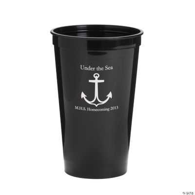 Personalized Black Anchor Tumblers