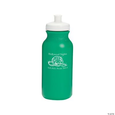 Green Personalized Movie Night Water Bottles