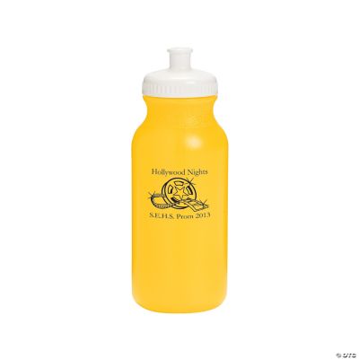 Yellow Personalized Movie Night Water Bottles
