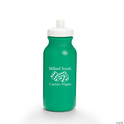 Green Personalized Casino Water Bottles