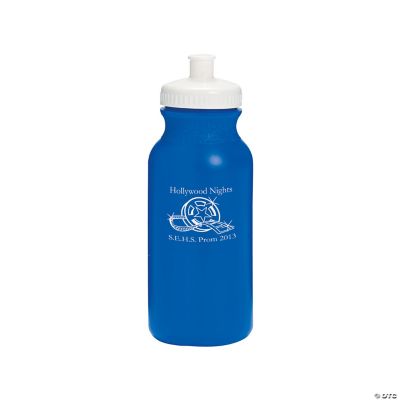 Blue Personalized Movie Night Water Bottles