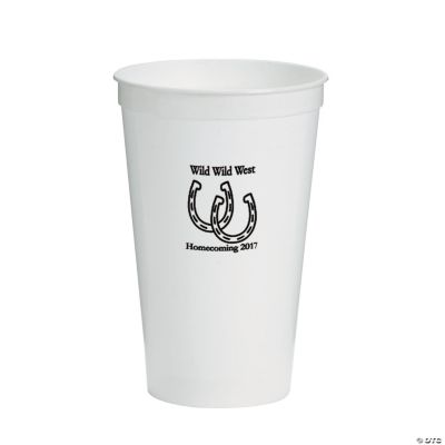 White Personalized Horseshoe Tumblers