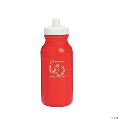 Red Personalized Horseshoe Water Bottles