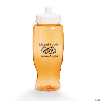 Personalized Orange Casino Water Bottles