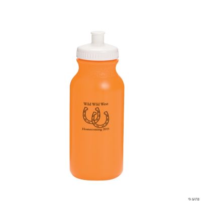 Orange Personalized Horseshoe Water Bottles
