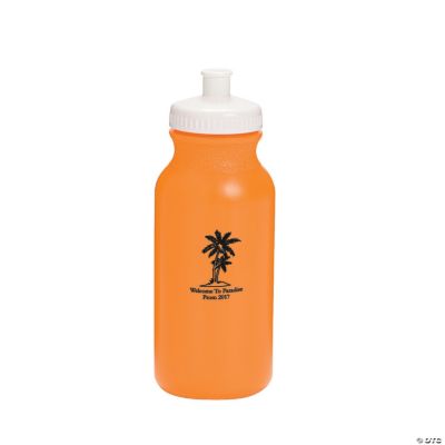 Orange Personalized Luau Water Bottles