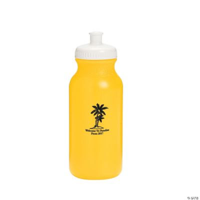Personalized Yellow Luau Water Bottles