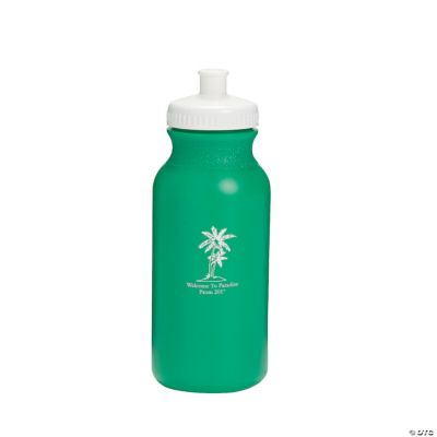 Personalized Green Luau Water Bottles