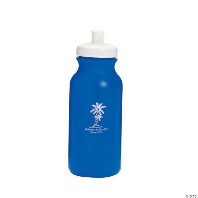 Personalized Blue Luau Water Bottles