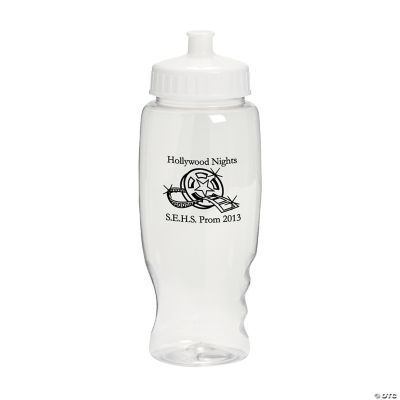 Clear Personalized Movie Night Water Bottles