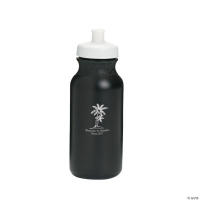 Personalized Black Luau Water Bottles