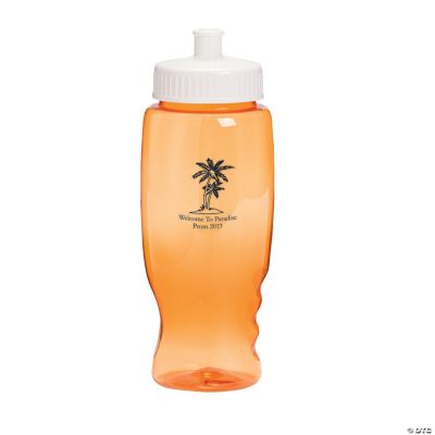 Personalized Orange Luau Water Bottles