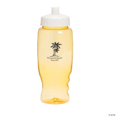 Personalized Yellow Luau Water Bottles