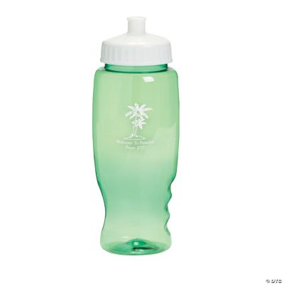 Personalized Green Luau Water Bottles