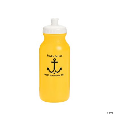 Personalized Yellow Anchor Water Bottles