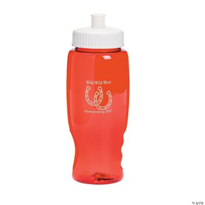 Red Personalized Horseshoe Water Bottles