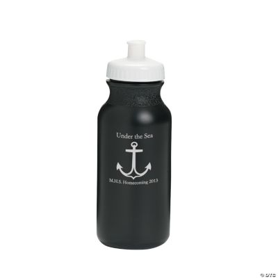 Personalized Black Anchor Water Bottles