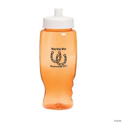 Orange Personalized Horseshoe Water Bottles