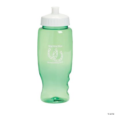 Green Personalized Horseshoe Water Bottles