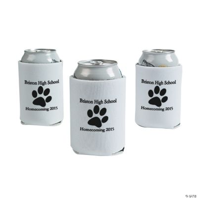 White Personalized Paw Print Can Covers