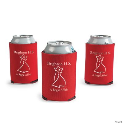 Personalized Red Prom Couple Can Covers