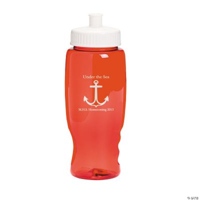 Personalized Red Anchor Water Bottles