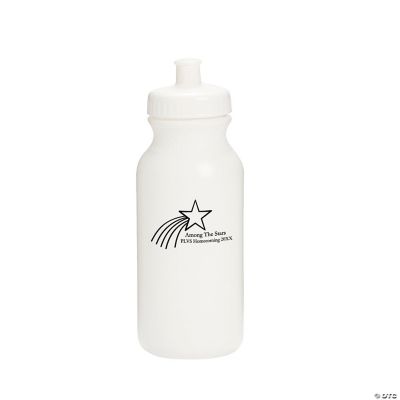 Personalized White Shooting Star Water Bottles
