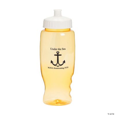 Personalized Yellow Anchor Water Bottles