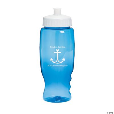 Personalized Blue Anchor Water Bottles