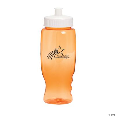 Personalized Orange Shooting Star Water Bottles
