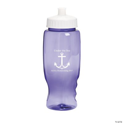 Personalized Purple Anchor Water Bottles