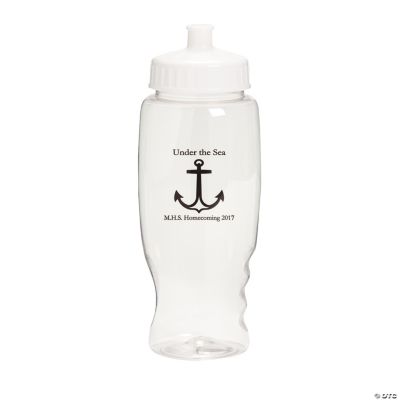 Personalized Clear Anchor Water Bottles