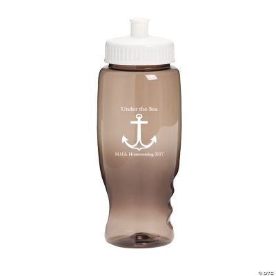 Personalized Black Anchor Water Bottles