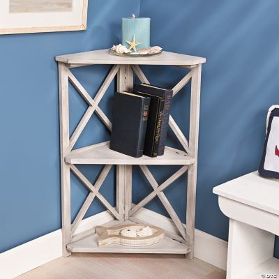White Washed Corner Shelf