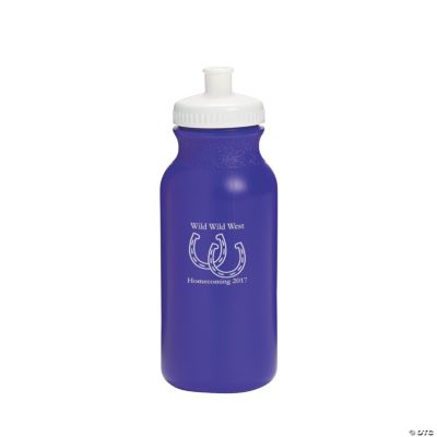 Purple Personalized Horseshoe Water Bottles