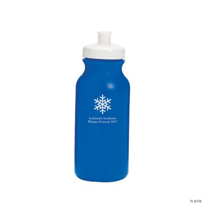 Personalized Blue Winter Wonderland Water Bottles