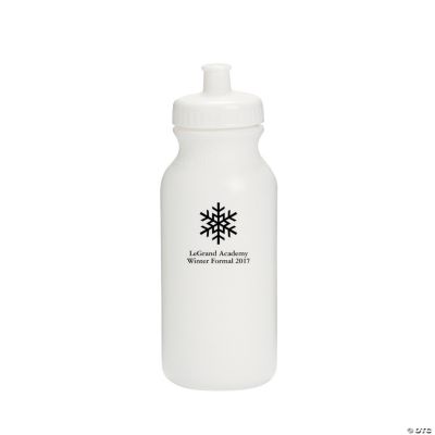 Personalized White Winter Wonderland Water Bottles