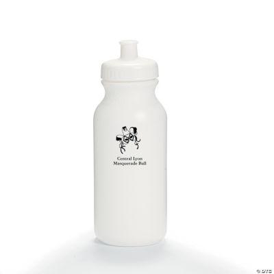 Personalized White Masquerade Water Bottles