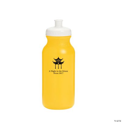 Personalized Asian Theme Water Bottles - Yellow