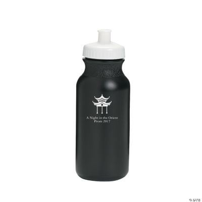 Personalized Asian Theme Water Bottles - Black