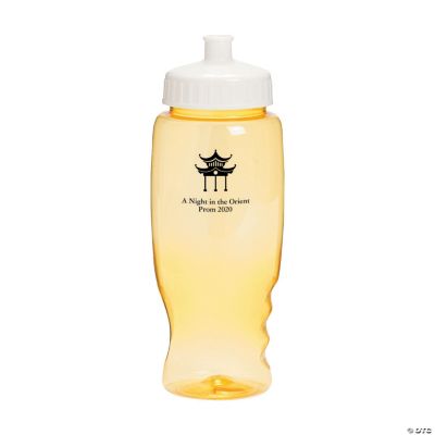 Personalized Asian Theme Water Bottles - Yellow