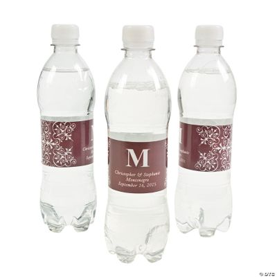 Personalized Chocolate Brown Monogram Bottle Labels