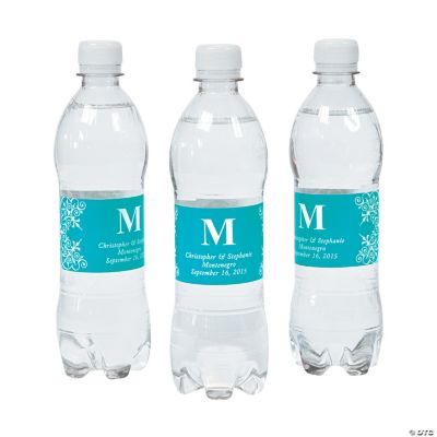 Personalized Turquoise Monogram Bottle Labels