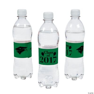 Personalized Green “Class Of” Water Bottle Labels