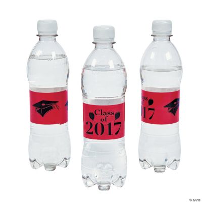 Personalized Red “Class Of” Water Bottle Labels