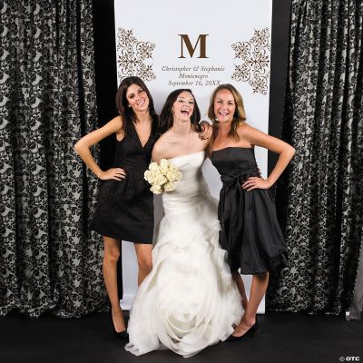 Personalized Chocolate Monogram Photo Backdrop Banners