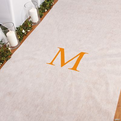 Personalized Orange Monogram Aisle Runner