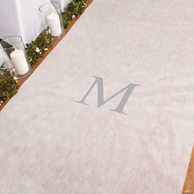 Personalized Silver Monogram Aisle Runner