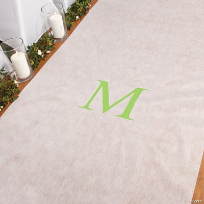 Personalized Lime Green Monogram Aisle Runner