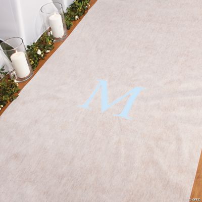 Personalized Light Blue Monogram Aisle Runner